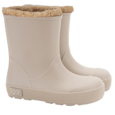 Igor Boy's and Girl's Yogi Borreguito Rain Boots - Beige