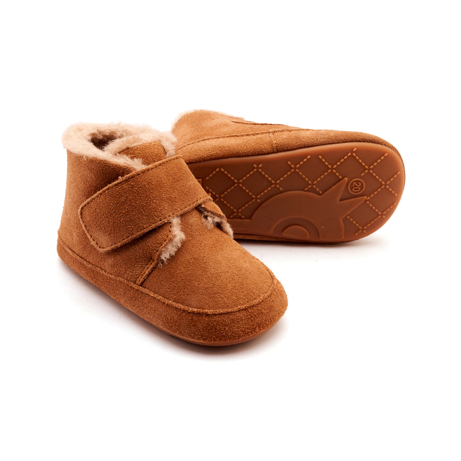 Old Soles Boy's and Girl's Shloofy Casual Shoes - Tan Suede