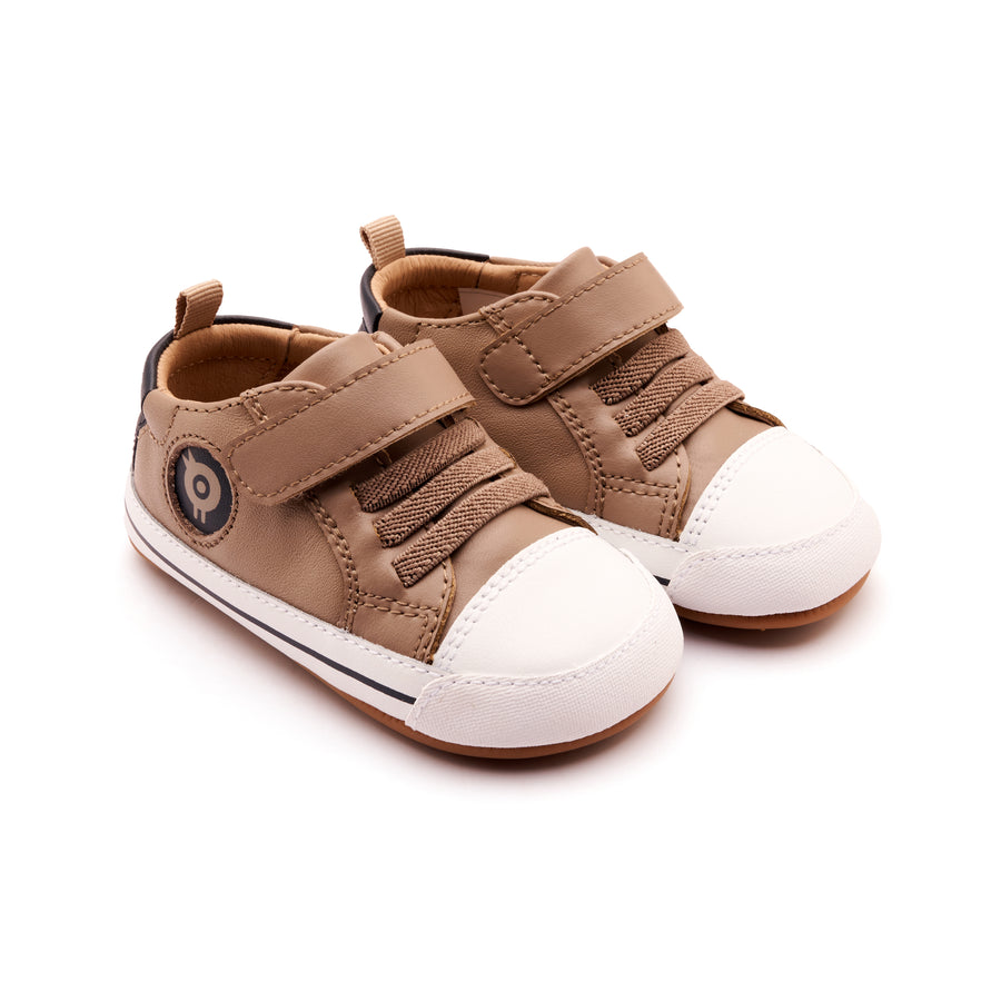 Old Soles Boy's and Girl's Team Bub Casual Shoes - Taupe / Navy