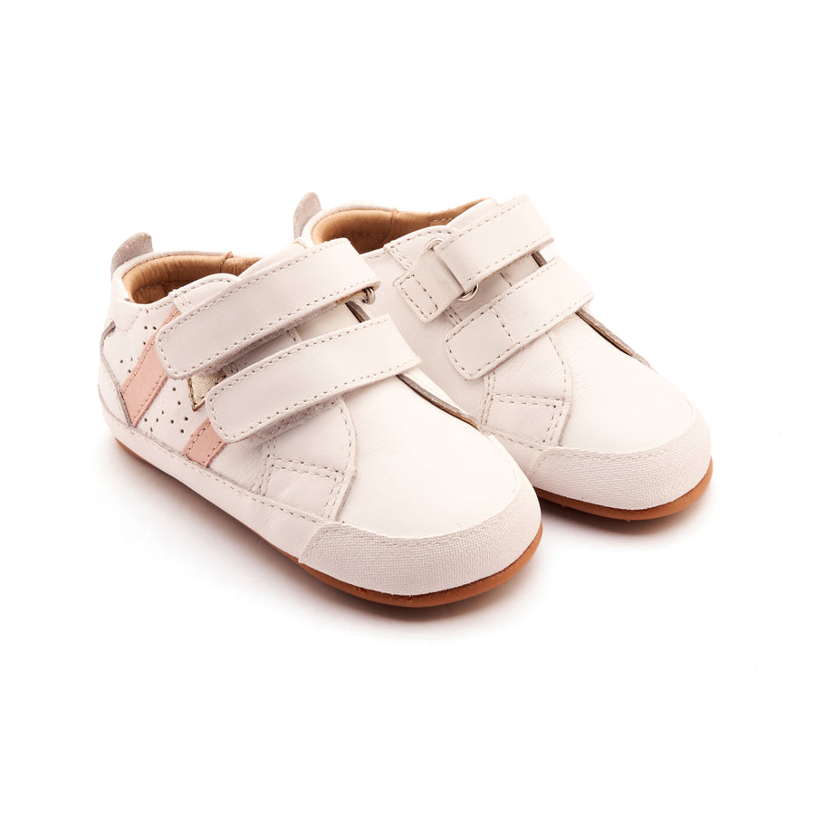 Old Soles Girl's Baby Bounce Casual Shoes - Snow / Powder Pink / Gold