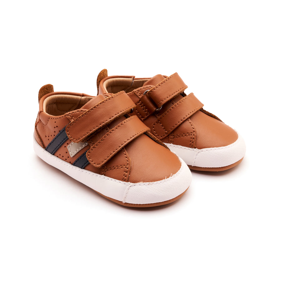 Old Soles Boy's Baby Bounce Casual Shoes - Tan / Navy / Gris