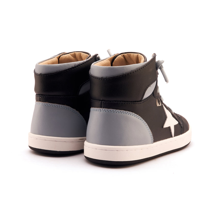 Old Soles Boy's and Girl's Starling Casual Shoes - Black / Snow / Dusty Blue