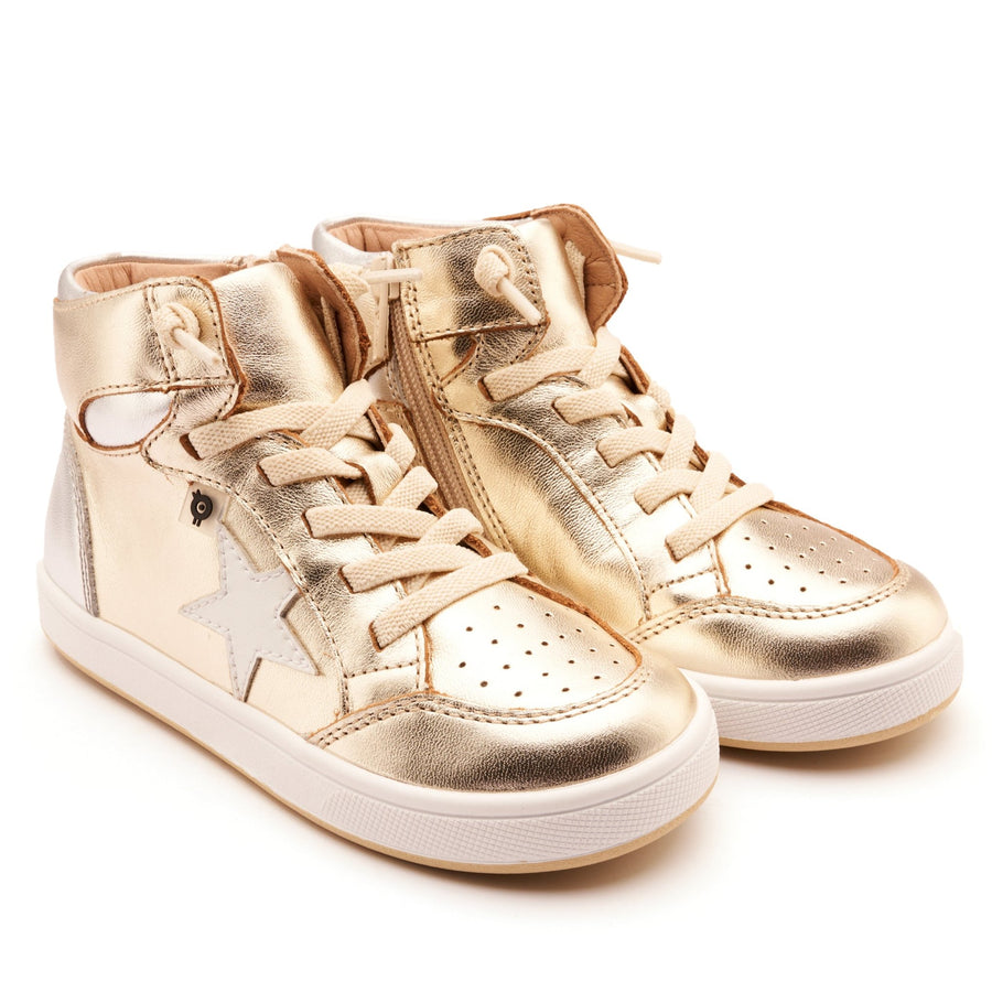 Old Soles Boy's and Girl's Starling Casual Shoes - Gold / Silver / Nacardo Blanco