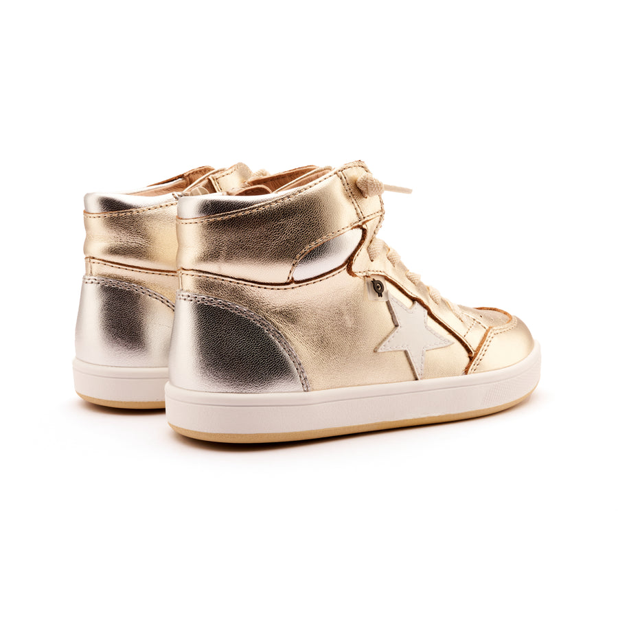 Old Soles Boy's and Girl's Starling Casual Shoes - Gold / Silver / Nacardo Blanco