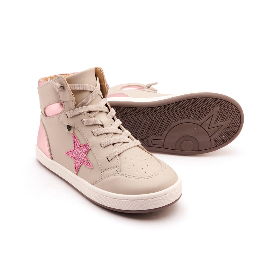 Old Soles Girl's Starling Casual Shoes - Gris / Pink Frost / Glam Pink
