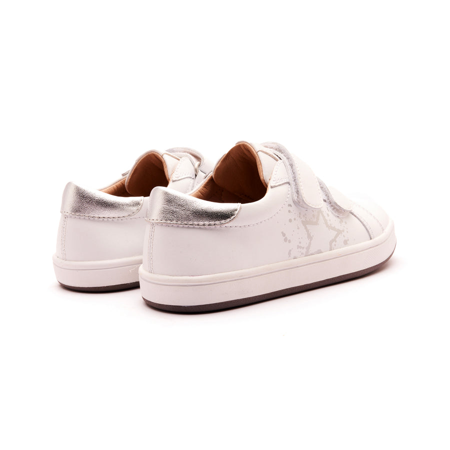 Old Soles Girl's Low Splash Casual Shoes - Snow / Silver / White Grey