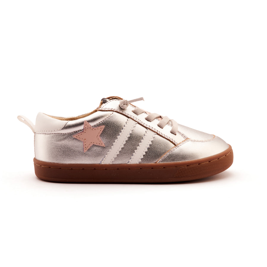 Old Soles Girl's WOS Runner Casual Shoes - Silver / Dalia / Snow