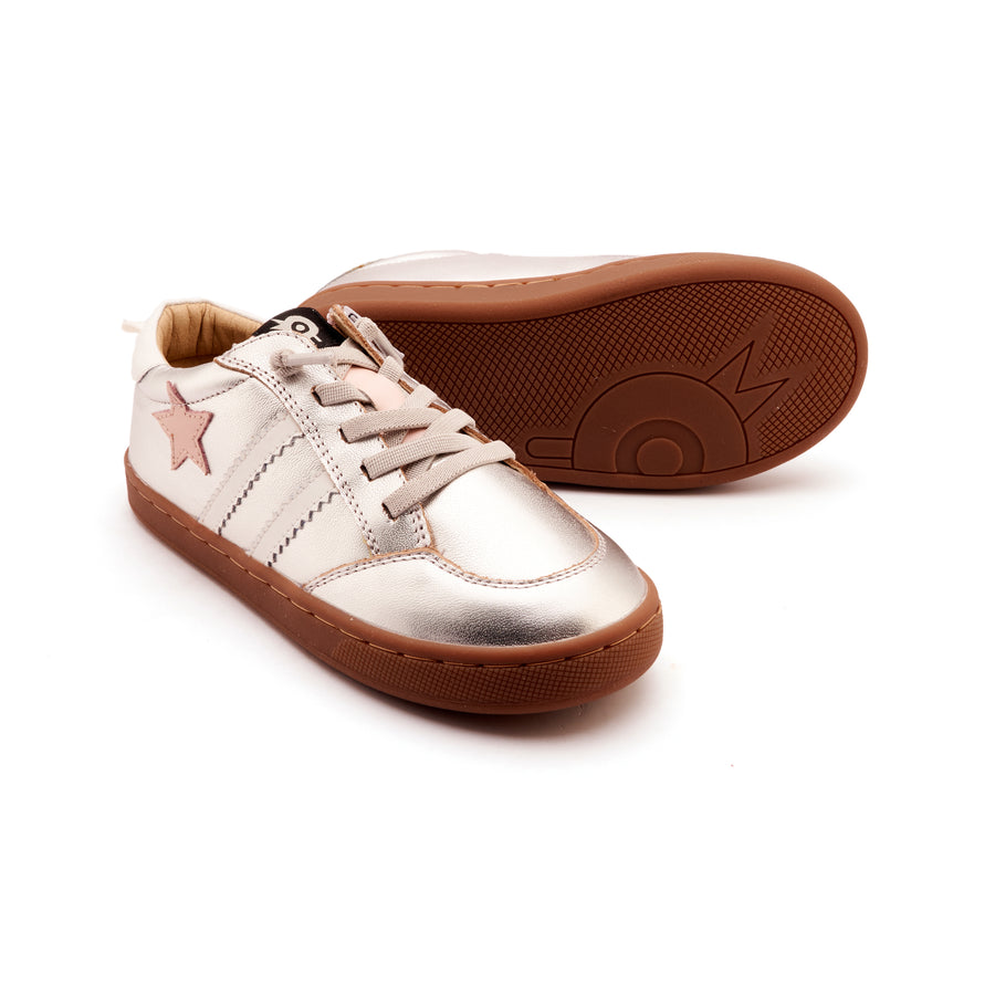 Old Soles Girl's WOS Runner Casual Shoes - Silver / Dalia / Snow