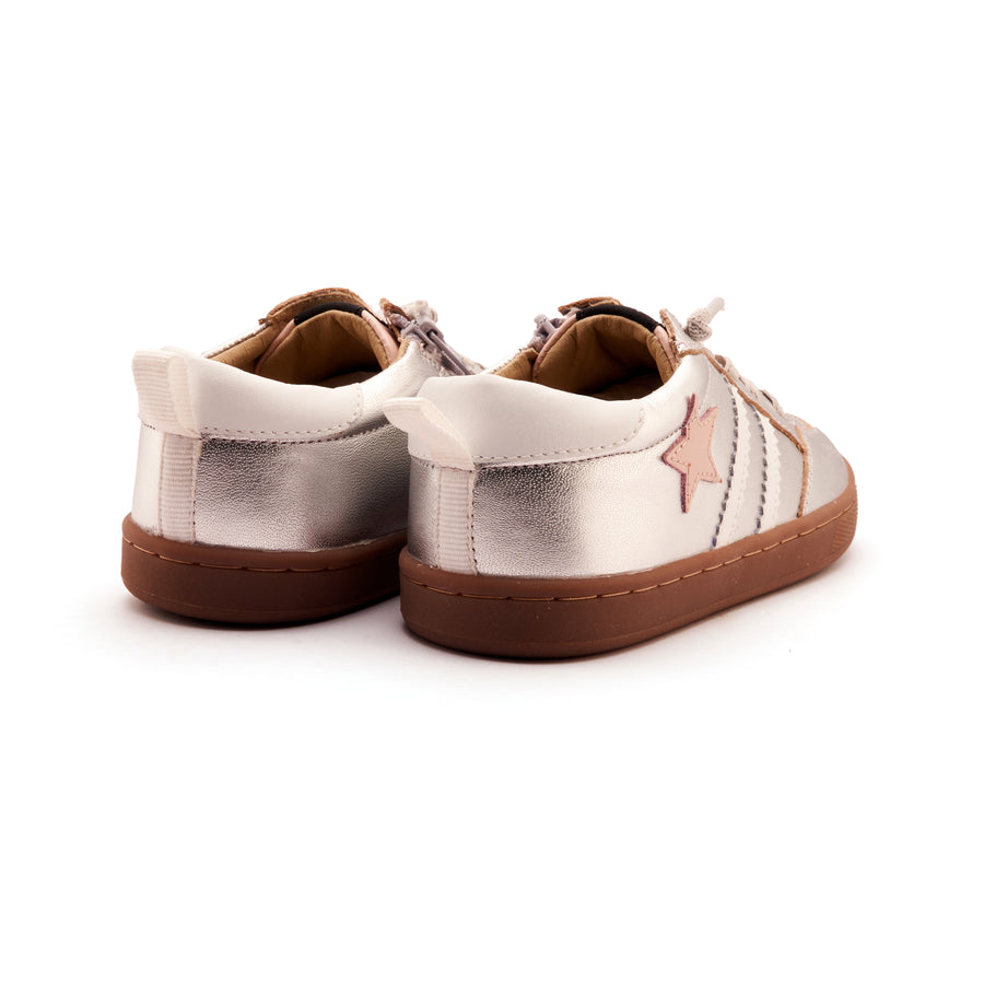 Old Soles Girl's WOS Runner Casual Shoes - Silver / Dalia / Snow