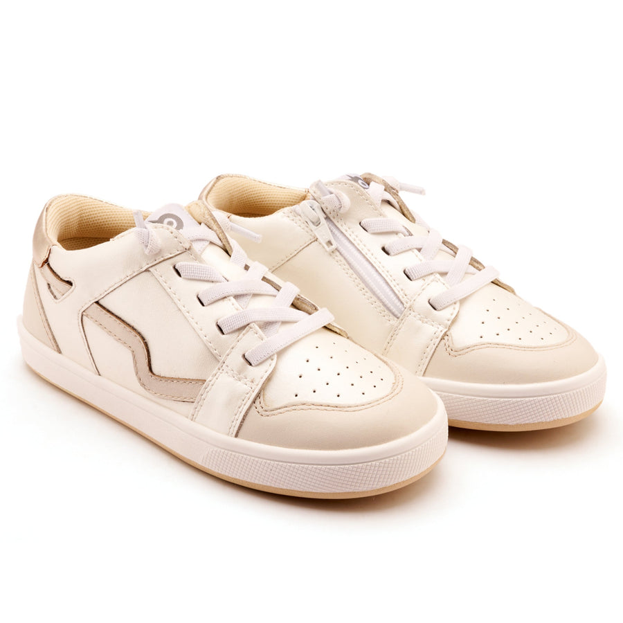 Old Soles Girl's Field Runner Casual Shoes - Nacardo Blanco / Vanilla / Gold