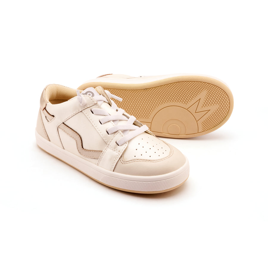 Old Soles Girl's Field Runner Casual Shoes - Nacardo Blanco / Vanilla / Gold