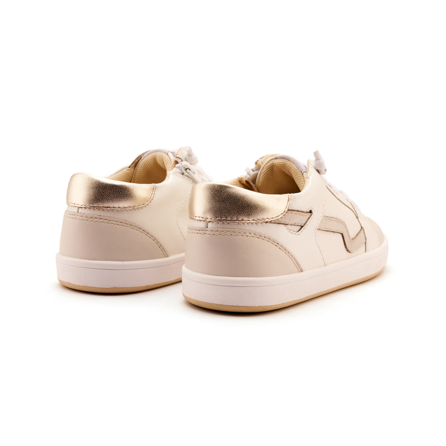 Old Soles Girl's Field Runner Casual Shoes - Nacardo Blanco / Vanilla / Gold