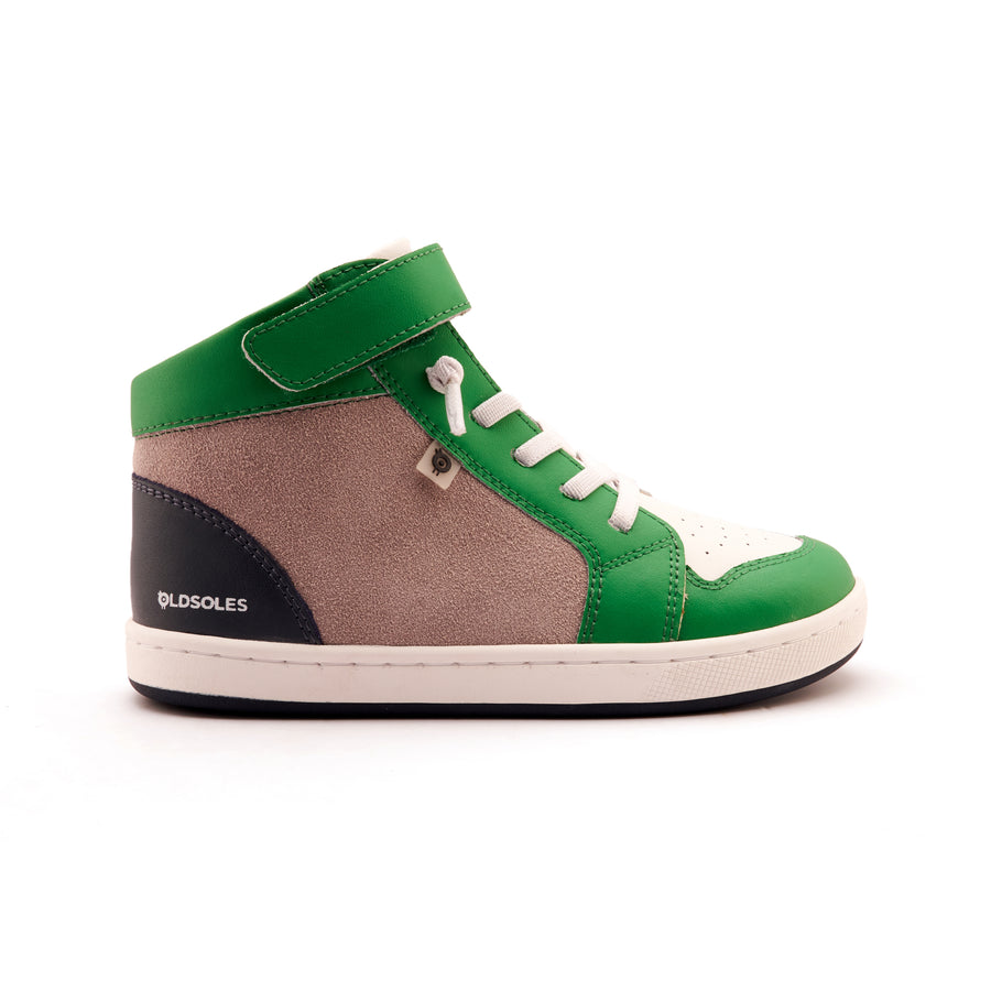 Old Soles Boy's Got Walker Casual Shoes - Grey Suede / Navy / Neon Green