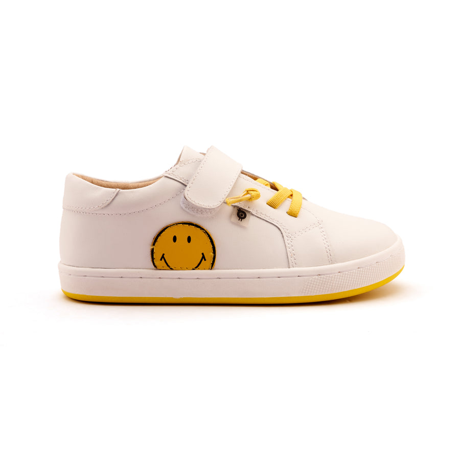 Old Soles Boy's and Girl's Smiles Casual Shoes - Snow / Fluro Yellow