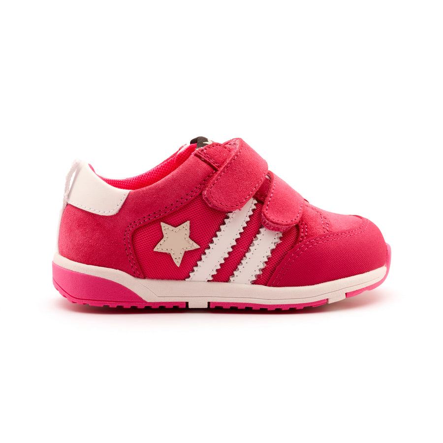 Old Soles Girl's Field Squad Casual Shoes - Hot Pink Suede / Snow / Sporco