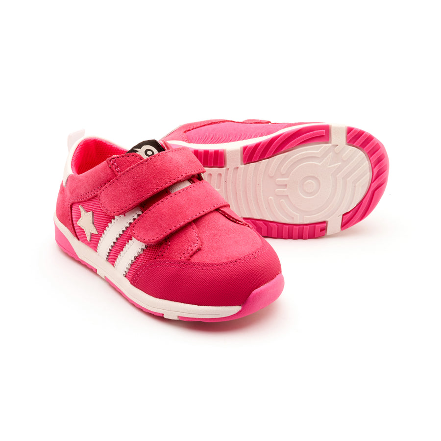 Old Soles Girl's Field Squad Casual Shoes - Hot Pink Suede / Snow / Sporco