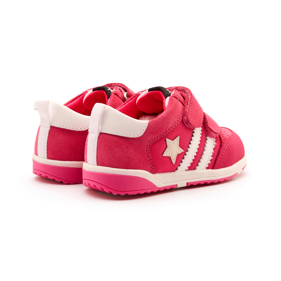 Old Soles Girl's Field Squad Casual Shoes - Hot Pink Suede / Snow / Sporco