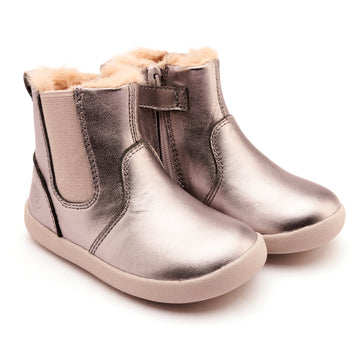 Old Soles Boy's and Girl's Rider Boot Casual Shoes - Rich Silver