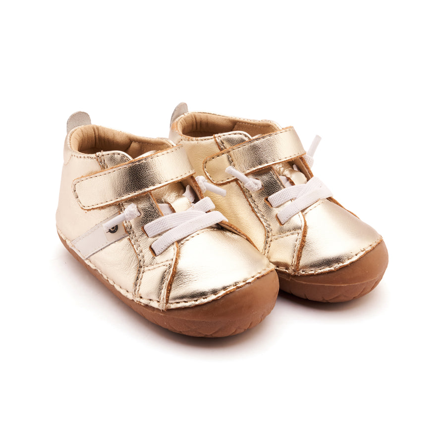 Old Soles Girl's and Boy's Roadway Pave Casual Shoes - Gold / Snow