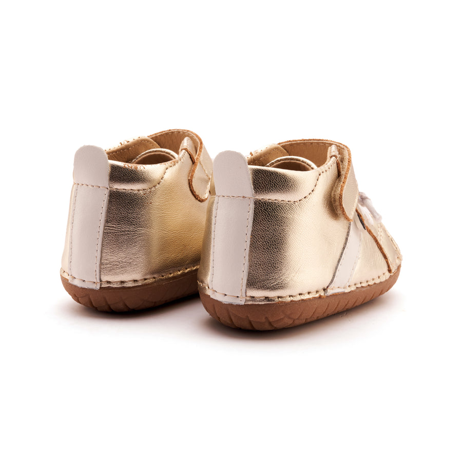Old Soles Girl's and Boy's Roadway Pave Casual Shoes - Gold / Snow