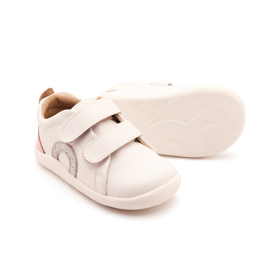 Old Soles Girl's Little O - Tot Casual Shoes - Snow / Glam Argent / Pink Frost