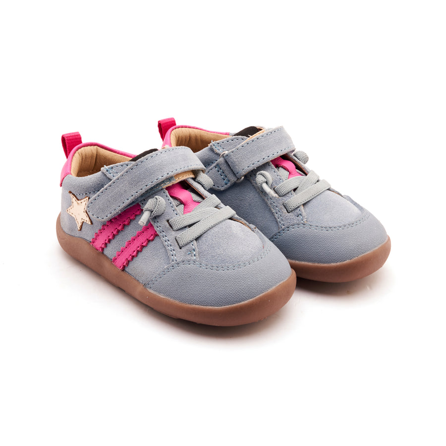 Old Soles Girl's WOS Ground Casual Shoes - Dusty Blue Suede / Gold / Rosy