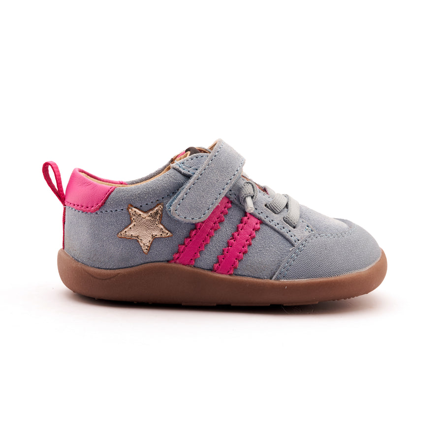 Old Soles Girl's WOS Ground Casual Shoes - Dusty Blue Suede / Gold / Rosy