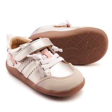 Old Soles Girl's WOS Ground Casual Shoes - Silver / Dalia / Snow