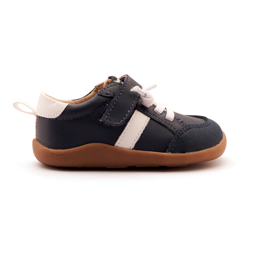 Old Soles Boy's Retro Ground Casual Shoes - Navy / Snow