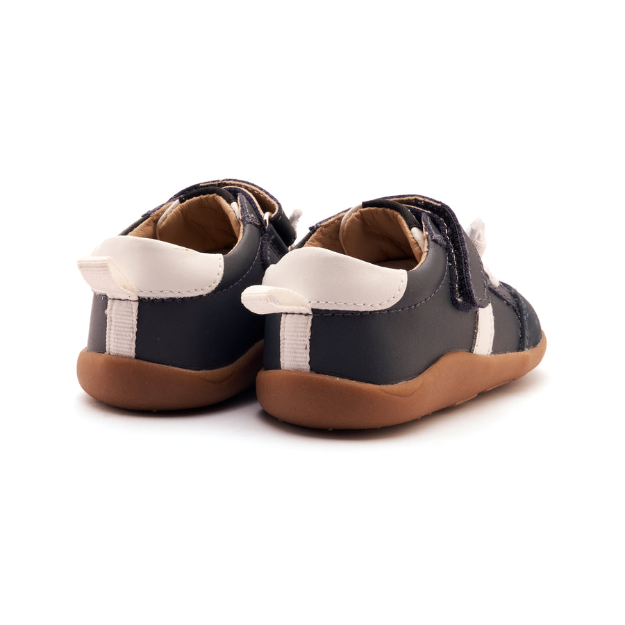Old Soles Boy's Retro Ground Casual Shoes - Navy / Snow