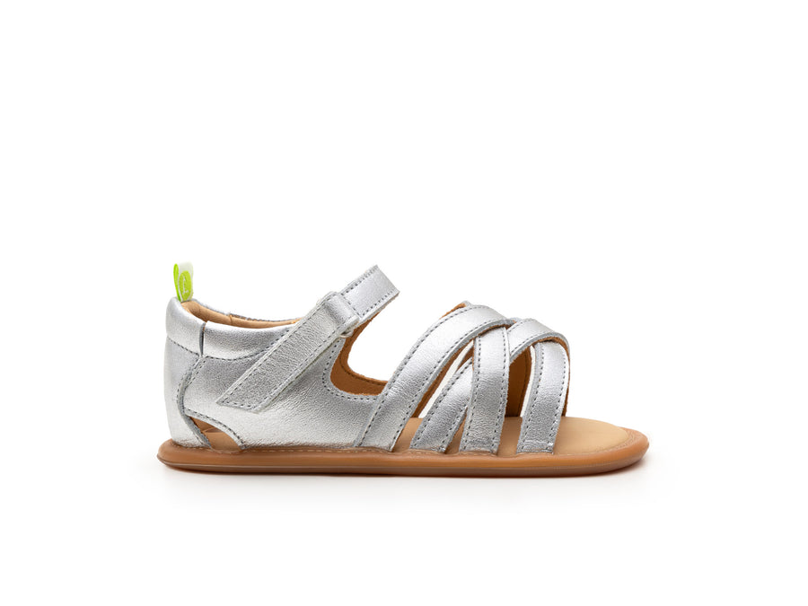 Tip Toey Joey Girl's Criss Cross Sandals - Sterling Silver