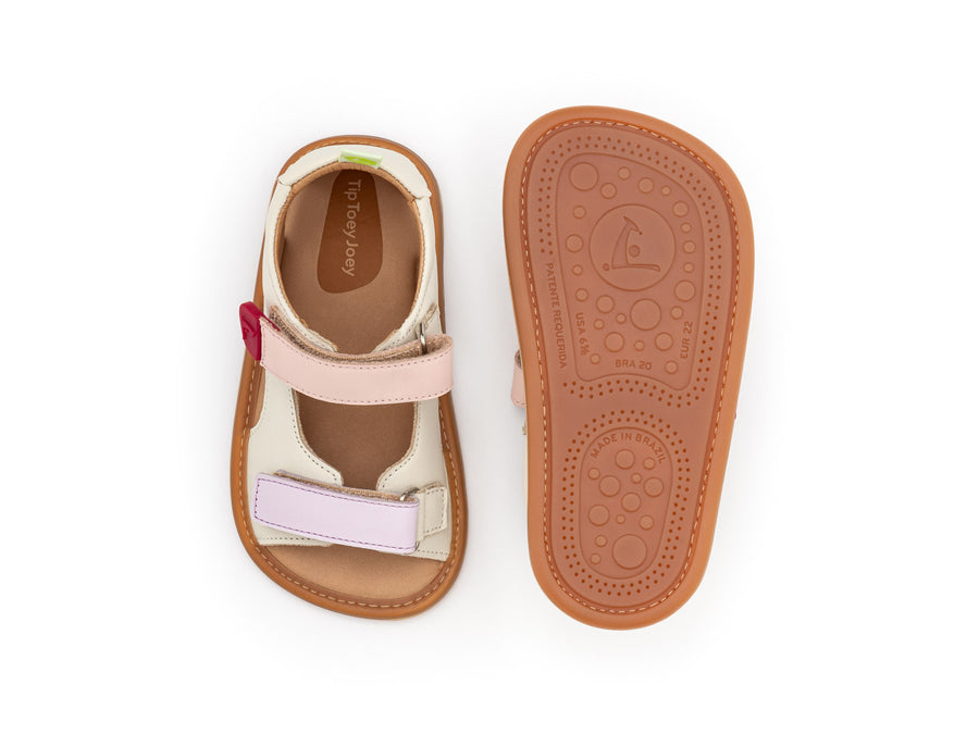 Tip Toey Joey Girl's Explore Sandals - Tapioca / Lavander / Blossom Pink