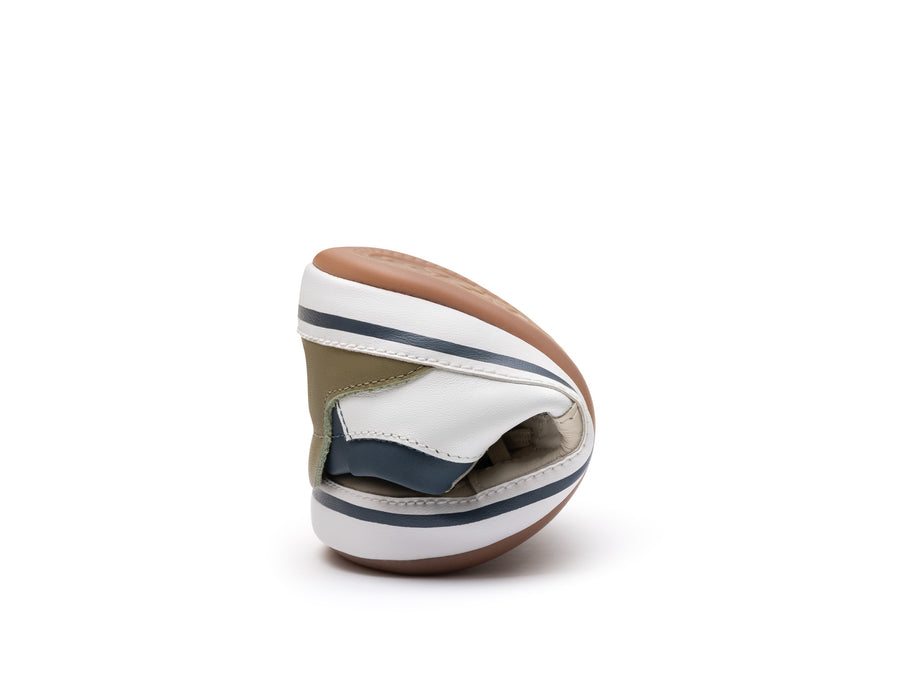 Tip Toey Joey Boy's and Girl's Ollie Sneakers - White / Tapioca / Olive Tree