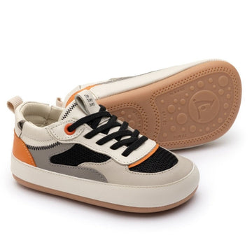 Tip Toey Joey Boy's Step Casual Shoes - Tapioca / Aluminum / Tangerine