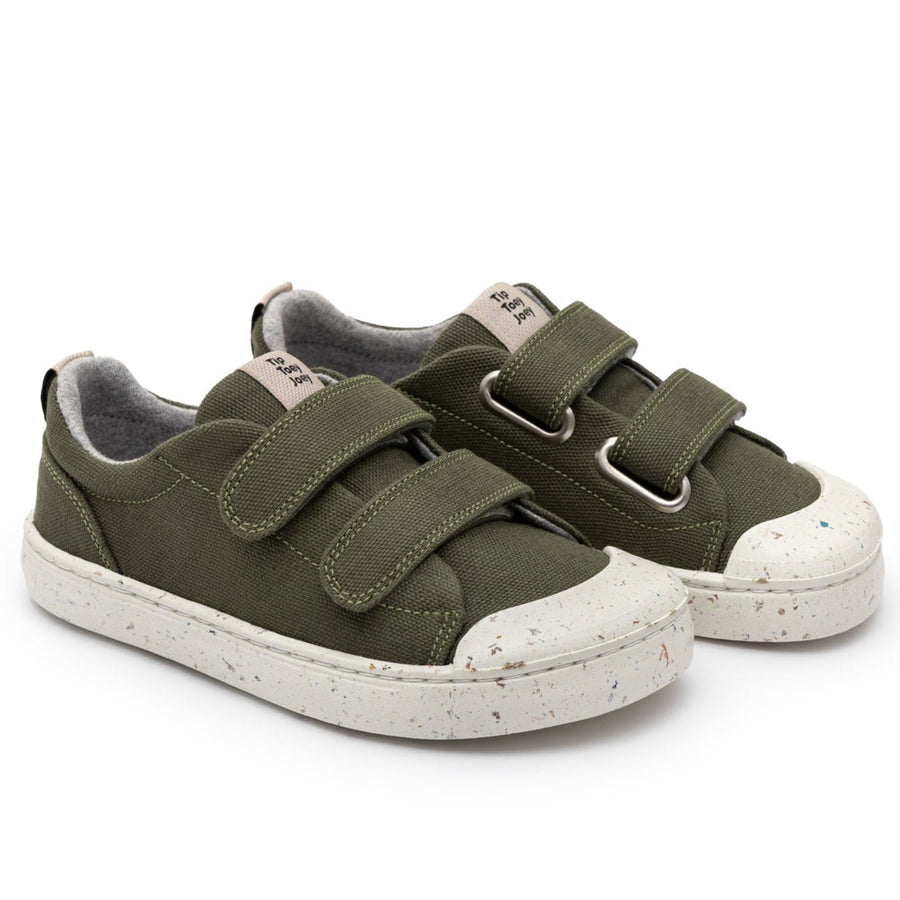 Tip Toey Joey Boy's And Girl's Ramp Green Sneakers - Verde Musgo Eco Canvas