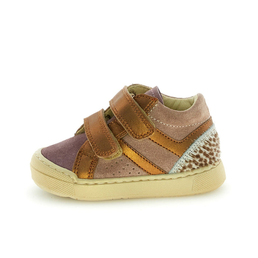 Falcotto Girl's Carist Vl Casual Shoes with Hoop and Loop Fastener - Magnolia/Rose/Bronze