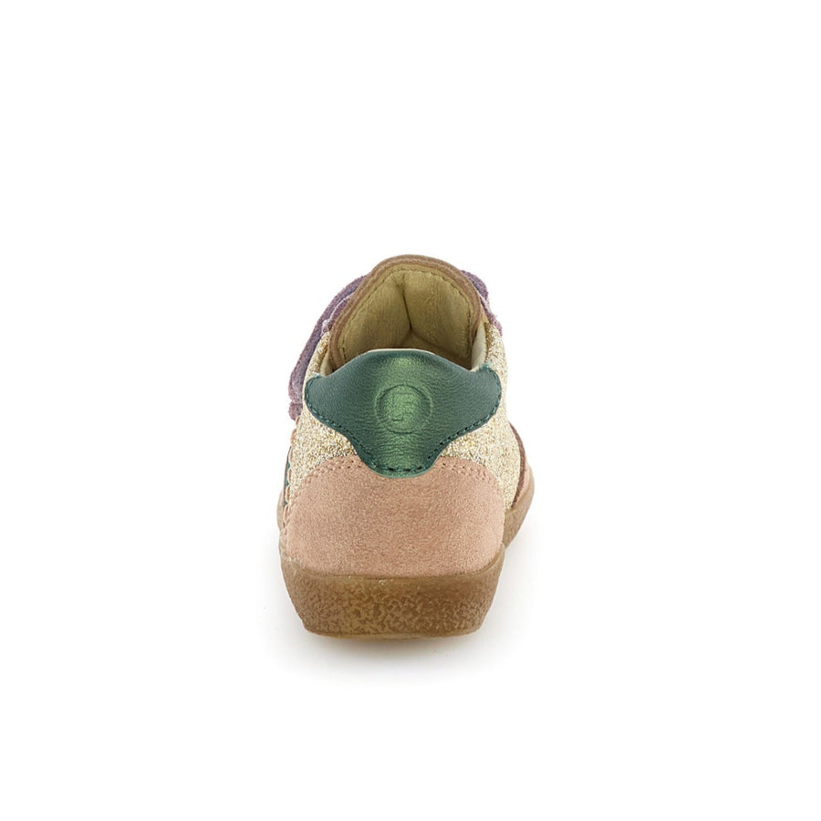 Falcotto Girl's Saleo Vl Casual Shoes with Hoop and Loop Fastener - Platinum/Pink