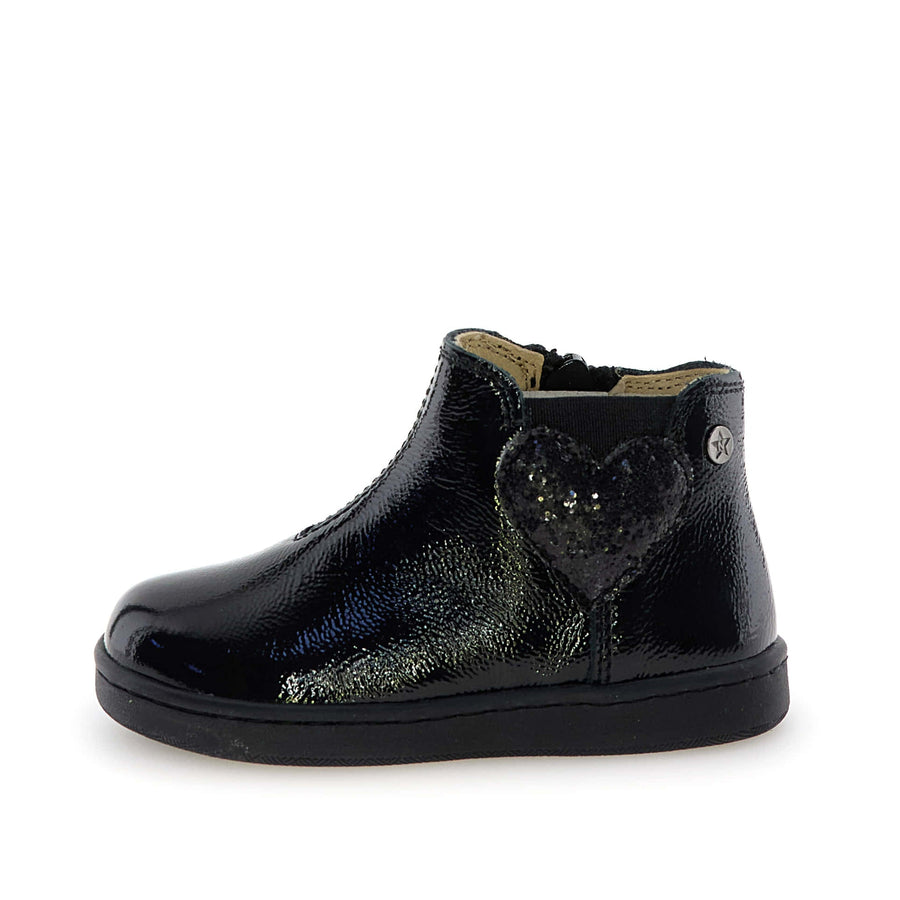 Naturino Girl's Glarny High Ankle Boots with Zipper - Black/Black