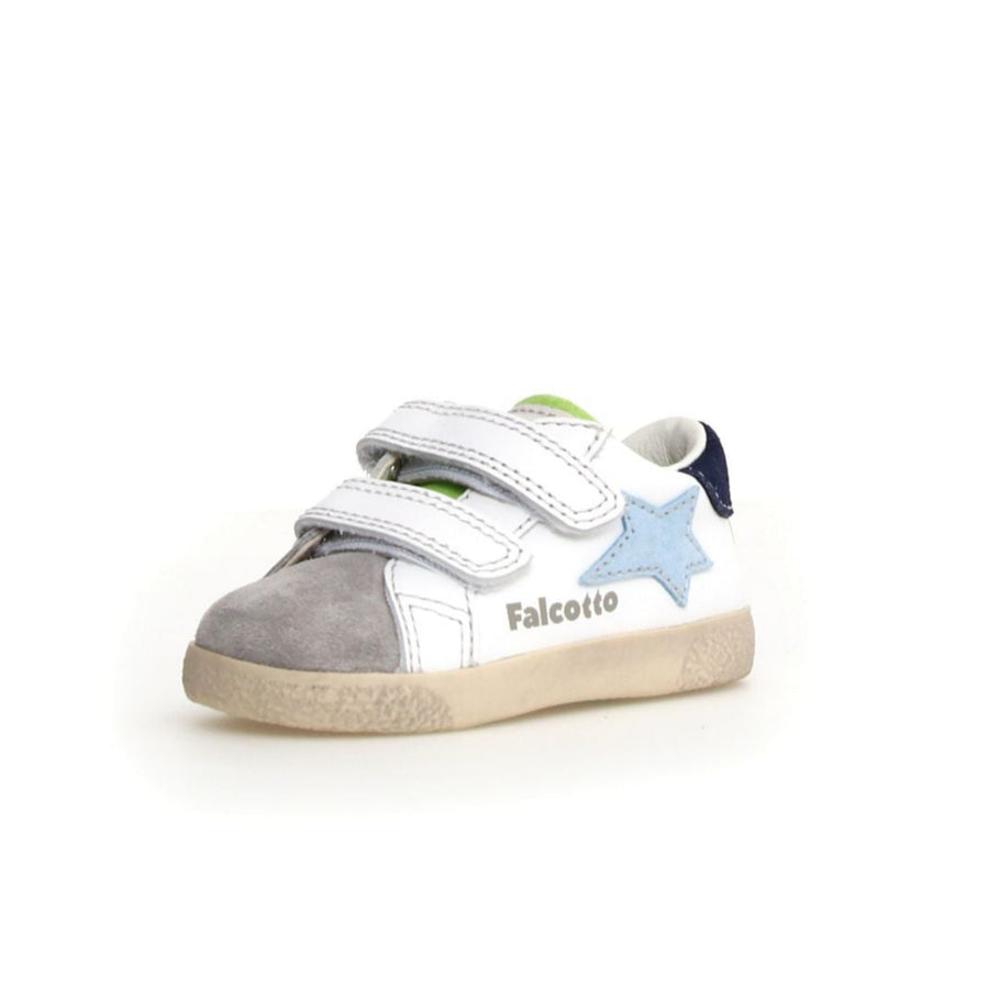 Falcotto Boy's Alnoite 2 Vl Casual Shoe with Hoop and Loop Closure - Grey/White/Light Dream