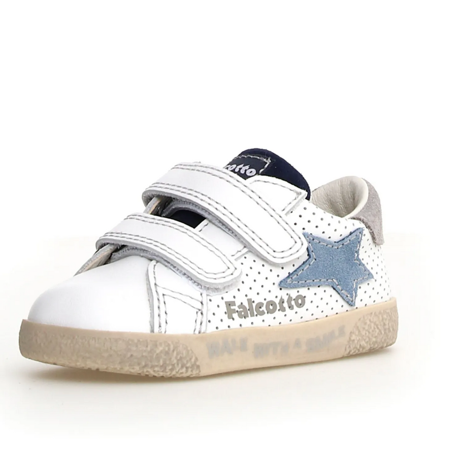 Falcotto Boy's Alnoite 2 Vl Casual Shoes - White-Celeste