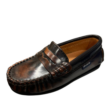 Atlanta Mocassin Boy's & Girl's Brown Polished Moccasin Penny Loafer