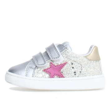 Naturino Girl's Pinn Vl Casual Shoes - Silver/Fuchsia/Platinum