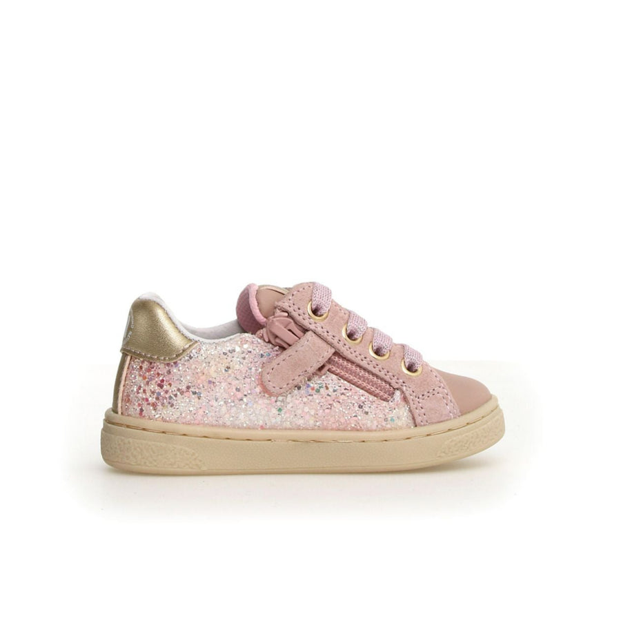 Naturino Girl's Pinn Zip Lace Up Casual Shoes - Cipria / Platinum