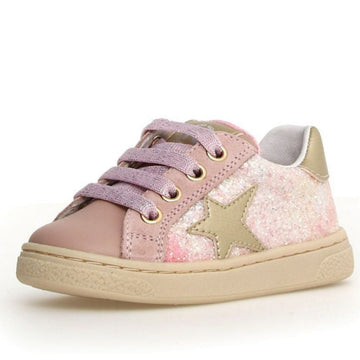 Naturino Girl's Pinn Zip Lace Up Casual Shoes - Cipria / Platinum