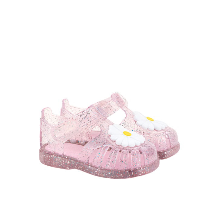 Igor Girl's Tobby Gloss Flor Glitter Sandals - Rosa Multi Glitter