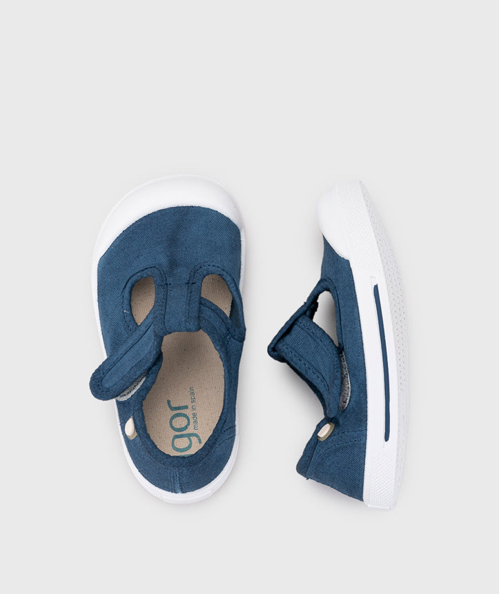 Igor Boy's And Girl's Barefoot Canvas Pepito Shoes - Marino