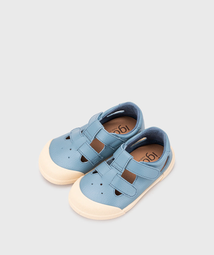 Igor Boy's And Girl's Barefoot Sandalia Piel Shoes - Azul