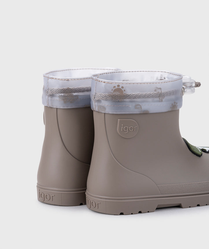 Igor Boy's and Girl's Mendi Dino Rain Boots - Taupe