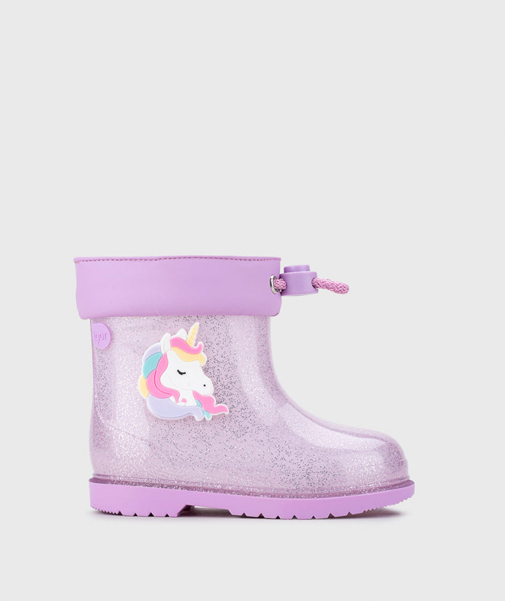 Igor Girl's Bimbi Unicornio Glitter Rain Boots - Malva