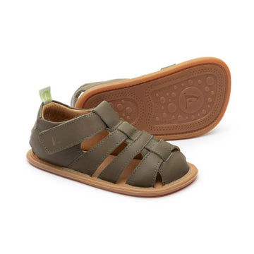 Tip Toey Joey Boy's and Girl's Sandy Sandals - Mineral Green / Tapioca